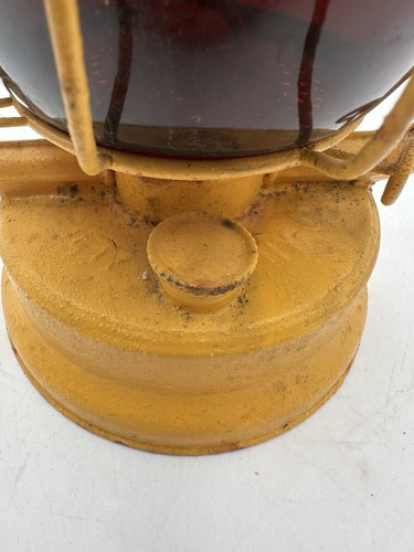 Vntg DIETZ MONARCH NY Oil Lamp Tubular Lantern Red Fitzall Globe Railroad Yellow - Picture 22 of 24
