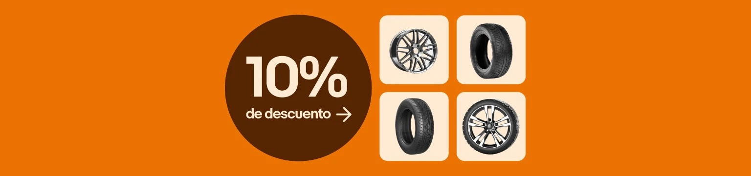Neumáticos y llantas: -10%*