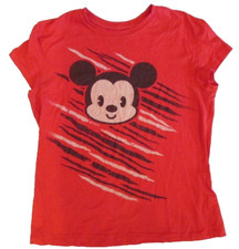 Disney Cute Mickey Mouse Girl's Large Red T Shirt