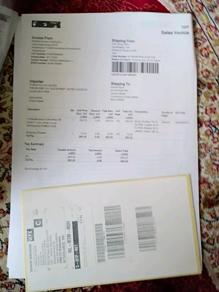 Tamanho 8.5 - Off-White x Air Jordan 2 Retro SP Preto Baixo Varsity Royal - Imagem 2 de 4