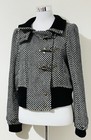 <!--F#f_0-->Sheike Size 14 Jacket Black White Herringbone Tweed 25% Wool<!--F/-->