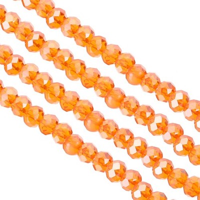10Pcs 6 mm Briolette Rondelle Glass Beads Light Red