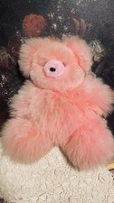 Alpaca Fur Teddy Bear Very Soft Fluffy 16 Pink