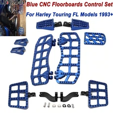 Blue Front Rear Footboard Footpeg Shifter Pegs Brake Pedal For Harley Touring FL