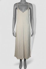 Ulla Johnson Women's Ivory Knit Solid V-Neck Sleeveless Dress Size M/L