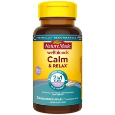 Nature Made Wellblends Calm Relax Ashwagandha Magnesium 54 Capsules Stress Su...