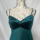 Vintage Victoria’s Secret green velvet sheer chemise nightgown V-neck bow size L — photo 3