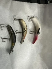 Lot Of 2 - Vintage LAZY IKE Crankbait Fishing Lures. 1-painted