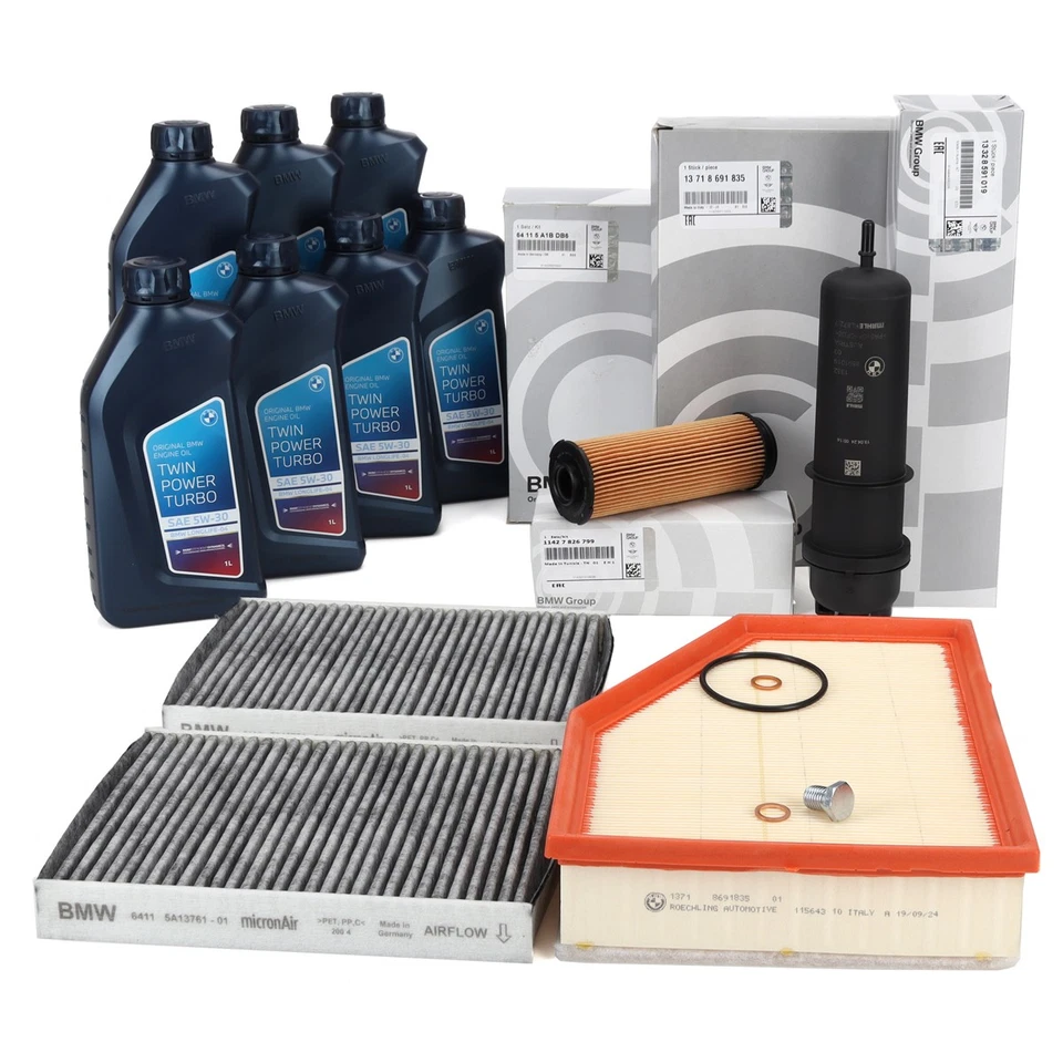 ORIGINAL BMW Filterset 4-tlg + 7L 5W30 Motoröl 5er G30 G31 G32 8er G14 G15 B57