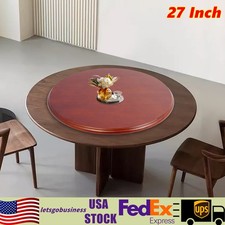 27 Inch Wooden Dining Table Turntable Centerpiece For 3.61-4.04ft Round Tables