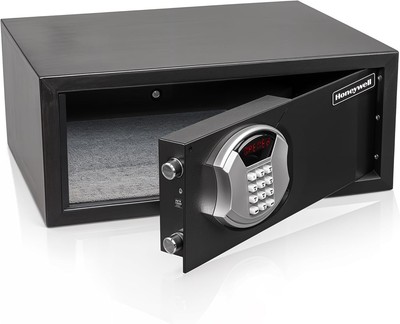 - Hotel Room Style Safe Box with Digital Lock - Fits 17'' Laptop - LED Display...