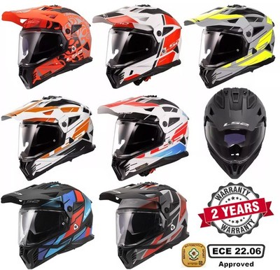LS2 MX702 PIONEER II ECE22.06 DUAL VISOR ADVENTURE OFF ROAD MX MOTORCYCLE HELMET