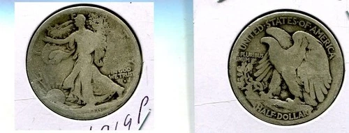 1916 D WALKING LIBERTY SILVER HALF DOLLAR GOOD 6969T