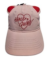 Harley Quinn Birds of Prey BOP Ear Hat Pink Strapback Adjustable Cap New