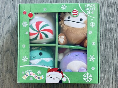 Squishmallows 2023 Christmas Holiday 4 Pack - 5  Benny Nissa Beula Johann - NEW