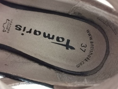Tamaris bequeme Pumps Plateau Leder Schuhe Gr. 37 dunkelgrau - Bild 5 von 17