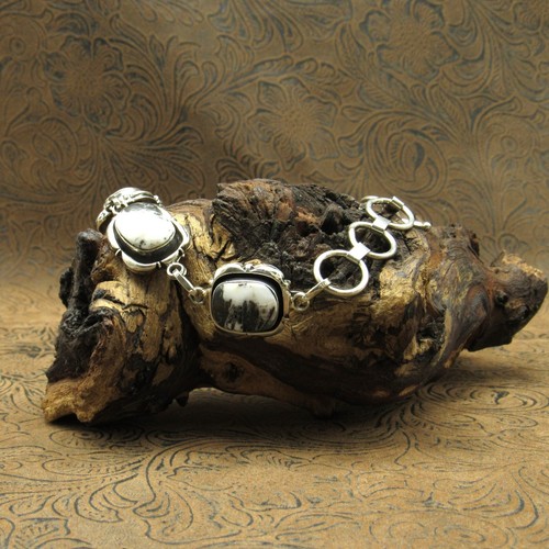 White Buffalo Sterling Silver Adjustable Link Bracelet - Picture 4 of 7