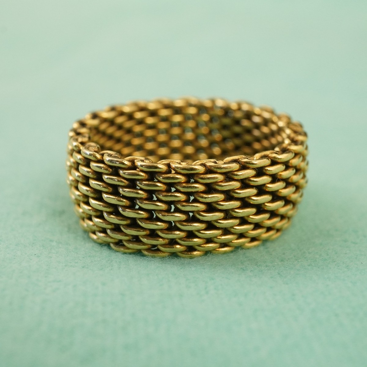 Tiffany & Co. 18k Yellow Gold Somerset Chain Mesh Ring
