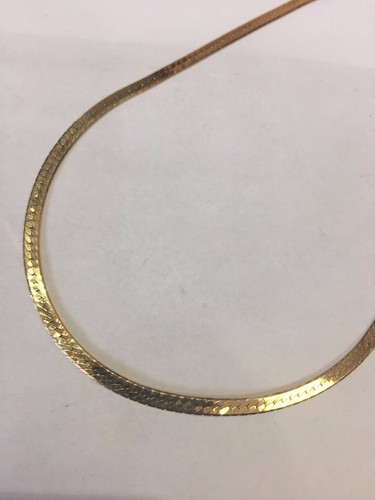 14k Solid Yellow Gold High Polish Herringbone Necklace Chain 11.40gr 24'' 3mm - 第 1/4 張圖片
