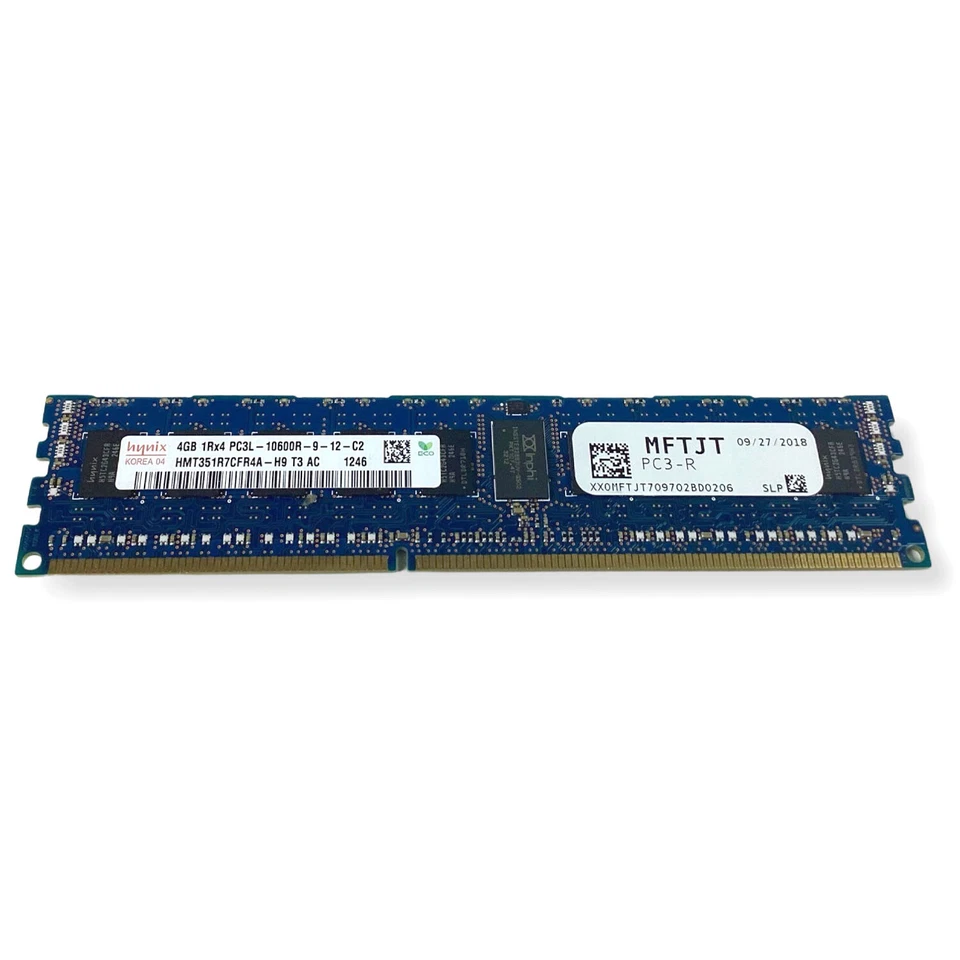 Dell HMT351R7CFR4A-H9 HYNIX 4GB 1RX4 PC3L-10600R DDR3-1333 Memory Ram MFTJT - Image 4 of 4