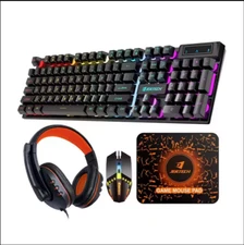 New Gaming Wired Keyboard Combo Gaming Mouse, Headset, and Mousepad