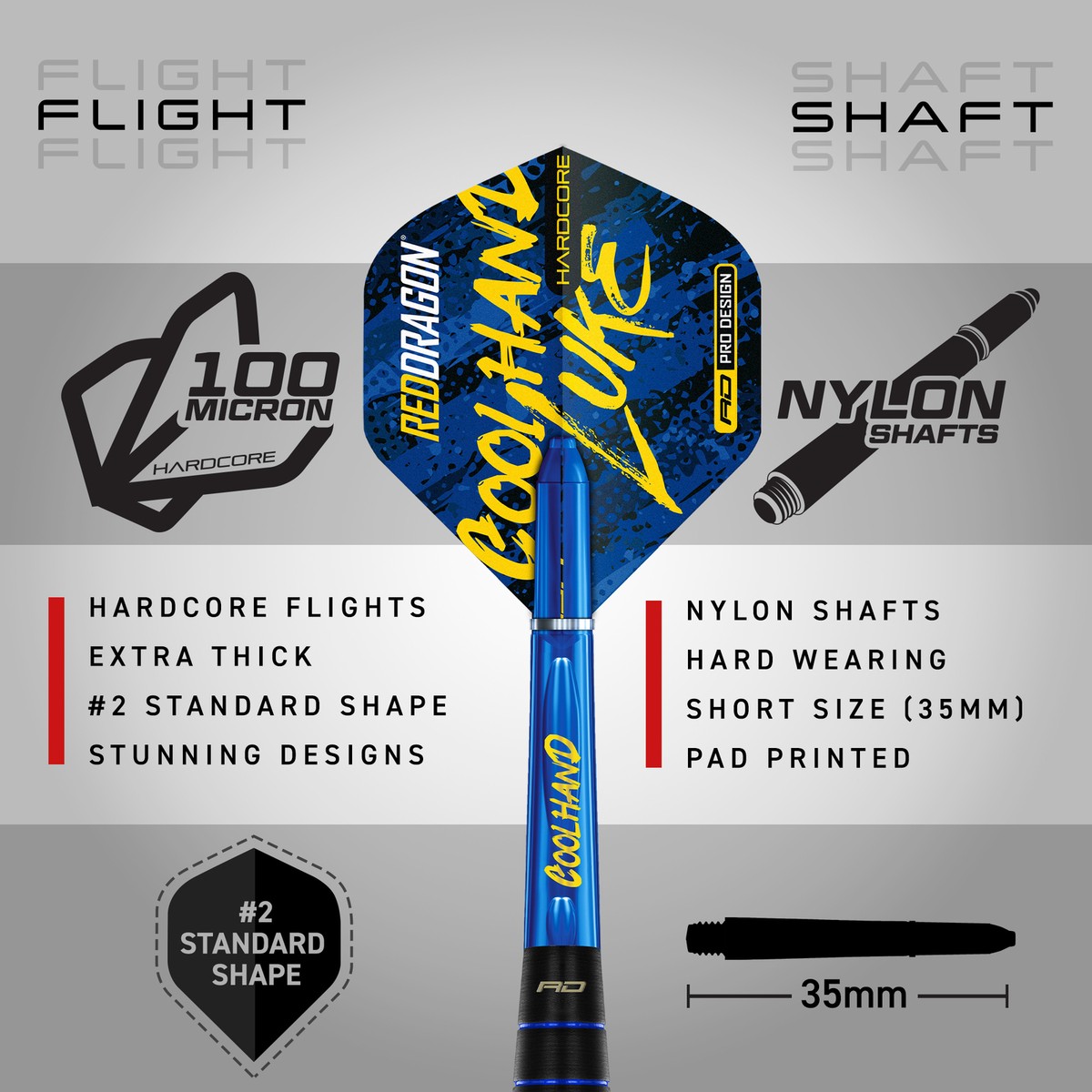 RED DRAGON Luke Humphries Coolhand 22g Brass Darts Set with