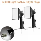 2PCS Studio Portable Mini Photo 5500K LED Light Lamp Tripod Softbox EU Plug Kit