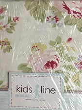 NEW (WITH A WOVEN IN GRAY THREAD) KIDS LINE  KIDSLINE EMMA ROSE FLORAL VALANCE