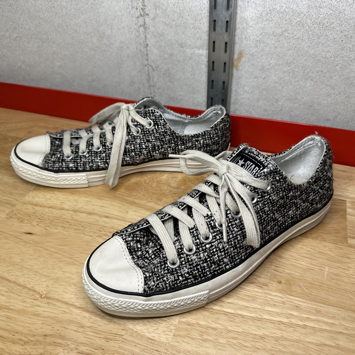 Converse Knit Tweed 1V567 All Star Low Top Gray Sneaker Shoes Size M W 