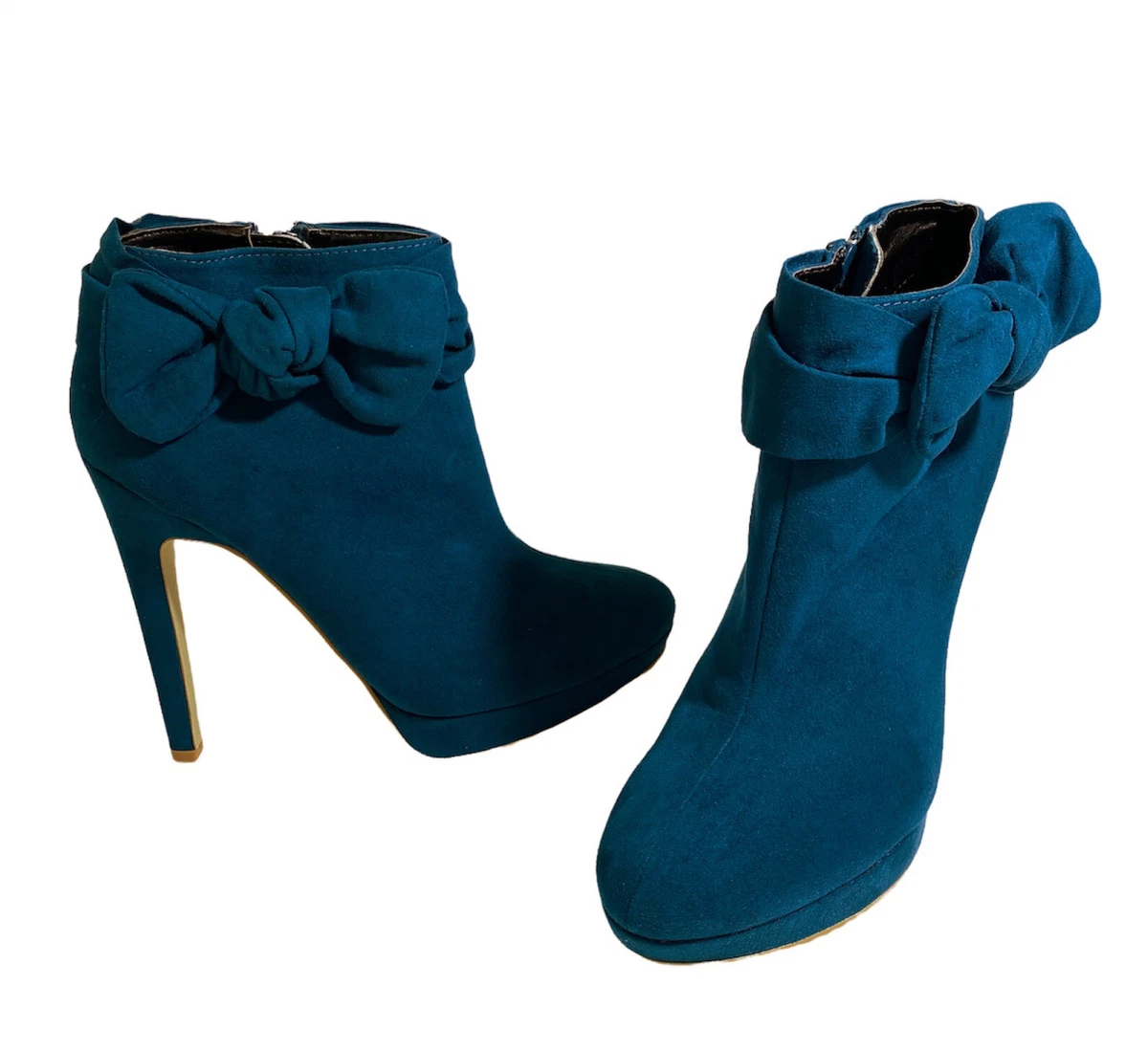 Teal booties shop heels