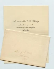 1901 Wedding Invitation - HILVETY / WILLOUGHBY Family, dau - Macon, Illinois 