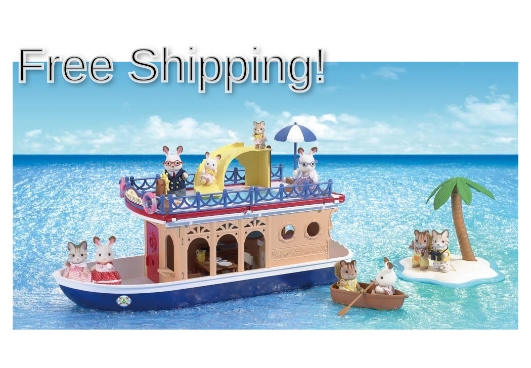 sylvanian families seaside cruiser houseboat value set