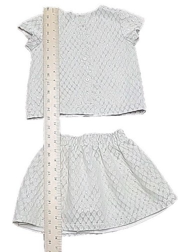 Carters Girl 4 Outfit Dresy Skirt Shirt White Gold Brocade Short Sleeve Button - Picture 8 of 21