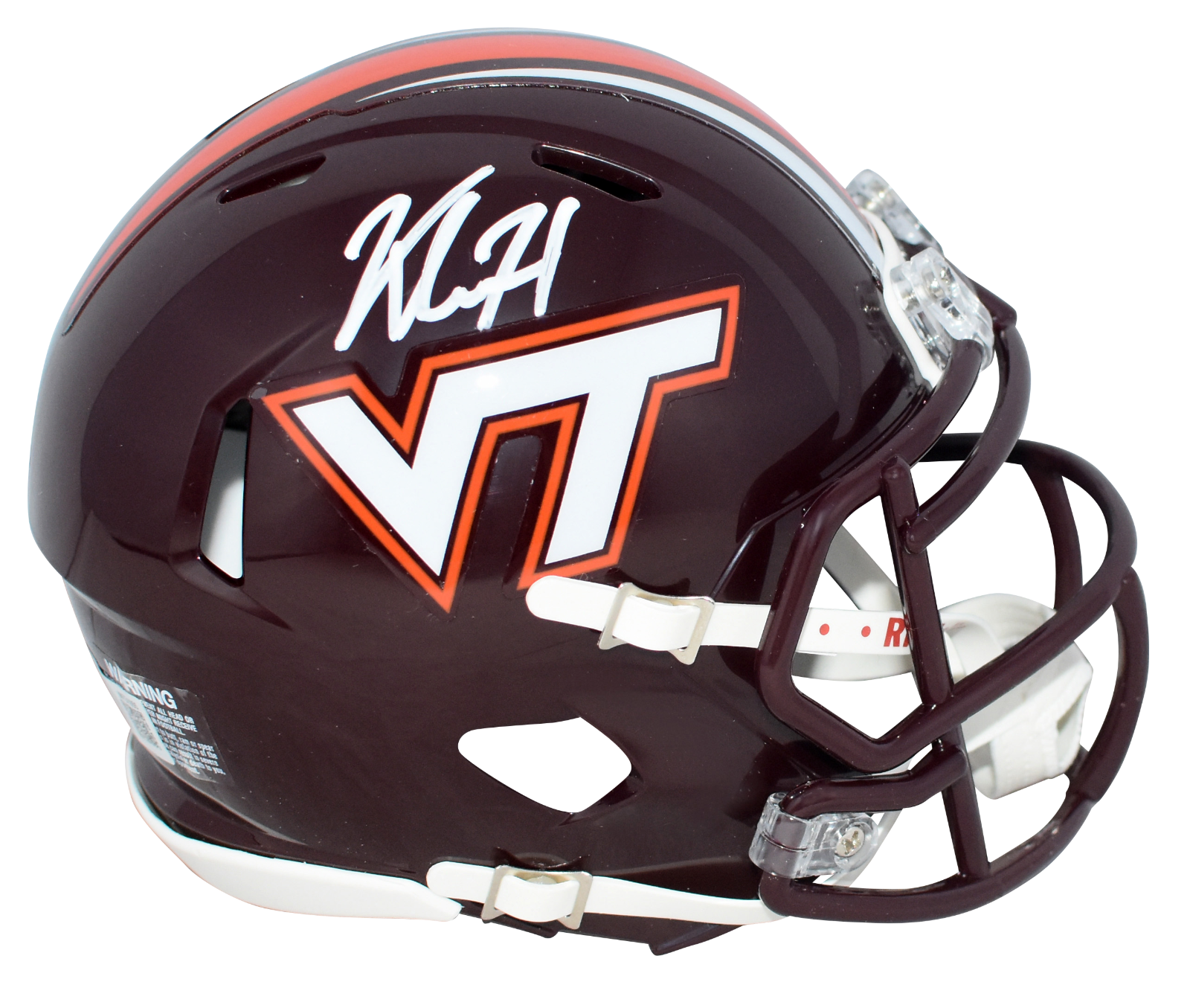Khalil Herbert Autographed Signed Virginia Tech Hokies SPEED MINI HELMET BECKETT 