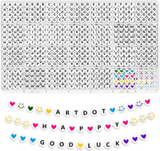 1400 PCS Letter Beads, 28 Styles Friendship Bracelets Assorted Alphabet Preppy J