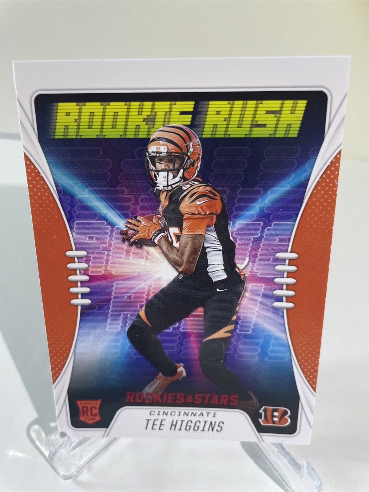 2020 Rookies & Stars - Tee Higgins ROOKIE RUSH Red Foil RC #RR-13 - Bengals