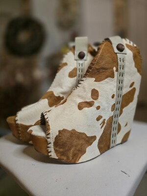 Wedges Booties Absatz Schuhe  von Jeffrey Campbell Gr. 36 UK 4 Weiß Braun...