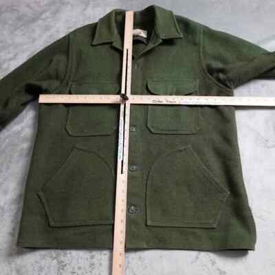 C C Filson Coat Style 86 Men's Size 44 Green Button Up Heavyweight