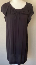 HD IN PARIS By ANTHROPOLOGIE Short Sleeve Semi Sheer Black Dress Size 4 EUC
