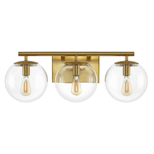 Charlene 8 in. 3 Light Brass Wall Sconce