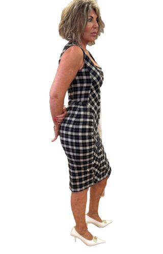 D&G Dolce&Gabbana Plaid Wool Bodycon Zippered Midi Dress IT44 - Picture 2 of 15