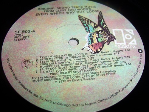 EVERY WHICH WAY BUT LOOSE 1978 COUNTRY SOUNDTRACK 12" LP, ELEKTRA 5E-503 (EX/NM) - Picture 3 of 4