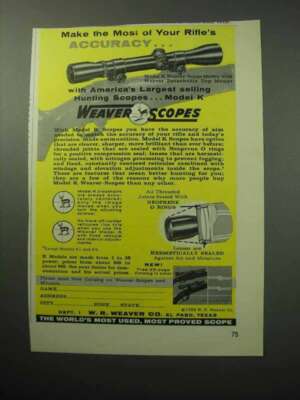 1958 Weaver Model K Scope Ad - Most of Accuracy