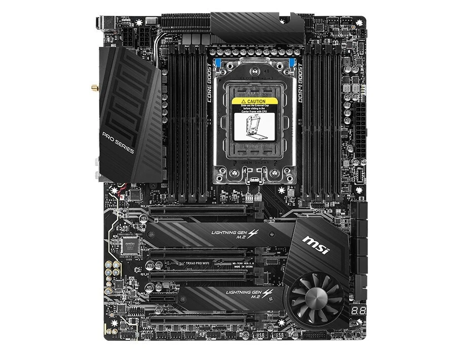 MSI TRX40 PRO WIFI AMD sTRX4 2×M.2 3-Way CrossFireX SLI ATX MOTHERBOARD - Image 3 of 4