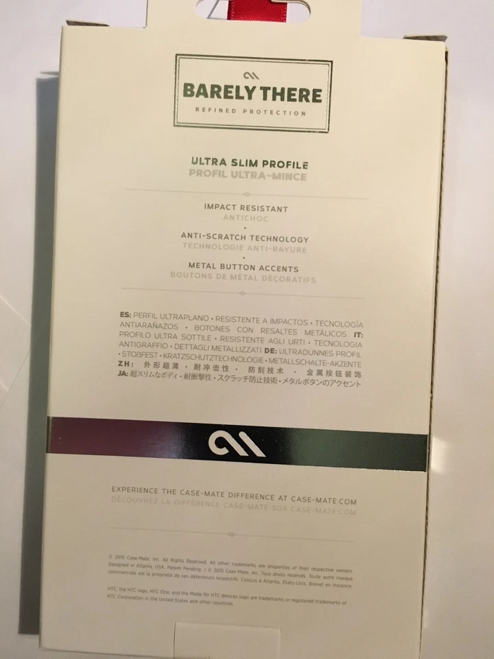 HTC ONE M9 CASE-MATE Barely There Protector Case Black CM032373 Brand New pack - Image 3 of 3