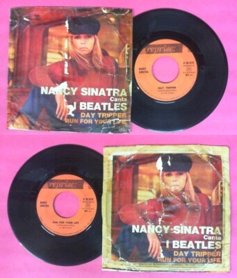 LP 45 7'' NANCY SINATRA canta i beatles Day tripper Run for your life no cd mc vhs