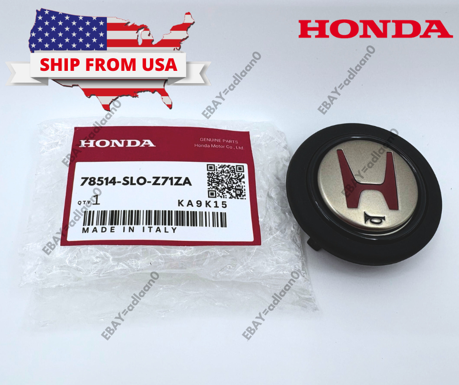 Bouton Klaxon Pour Volant Momo - Compatible Honda Acura NSX EG6 EK9 DC2 - Rouge Et Or