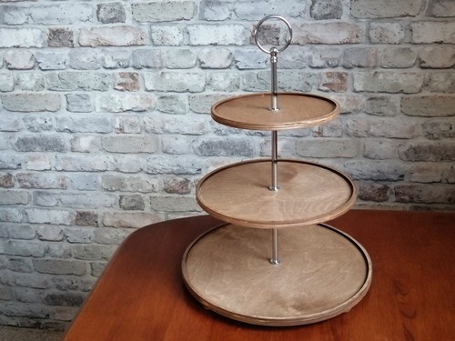 Wooden Tiered Tray 10 inch. Farmhouse 3 Tier Tray Stand. Triple Cake stand. - Picture 12 of 16