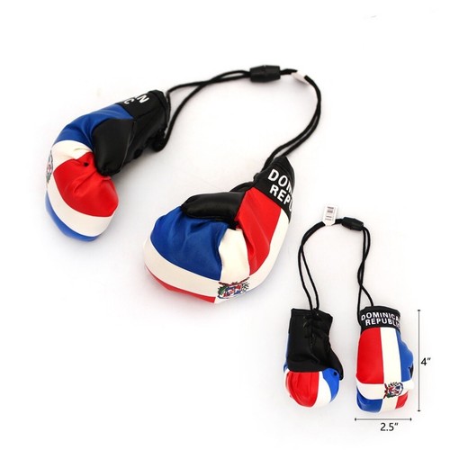 Dominican Republic Car Rearview Mirror Boxing gloves Set DR Boxing Glove - 第 1/1 張圖片