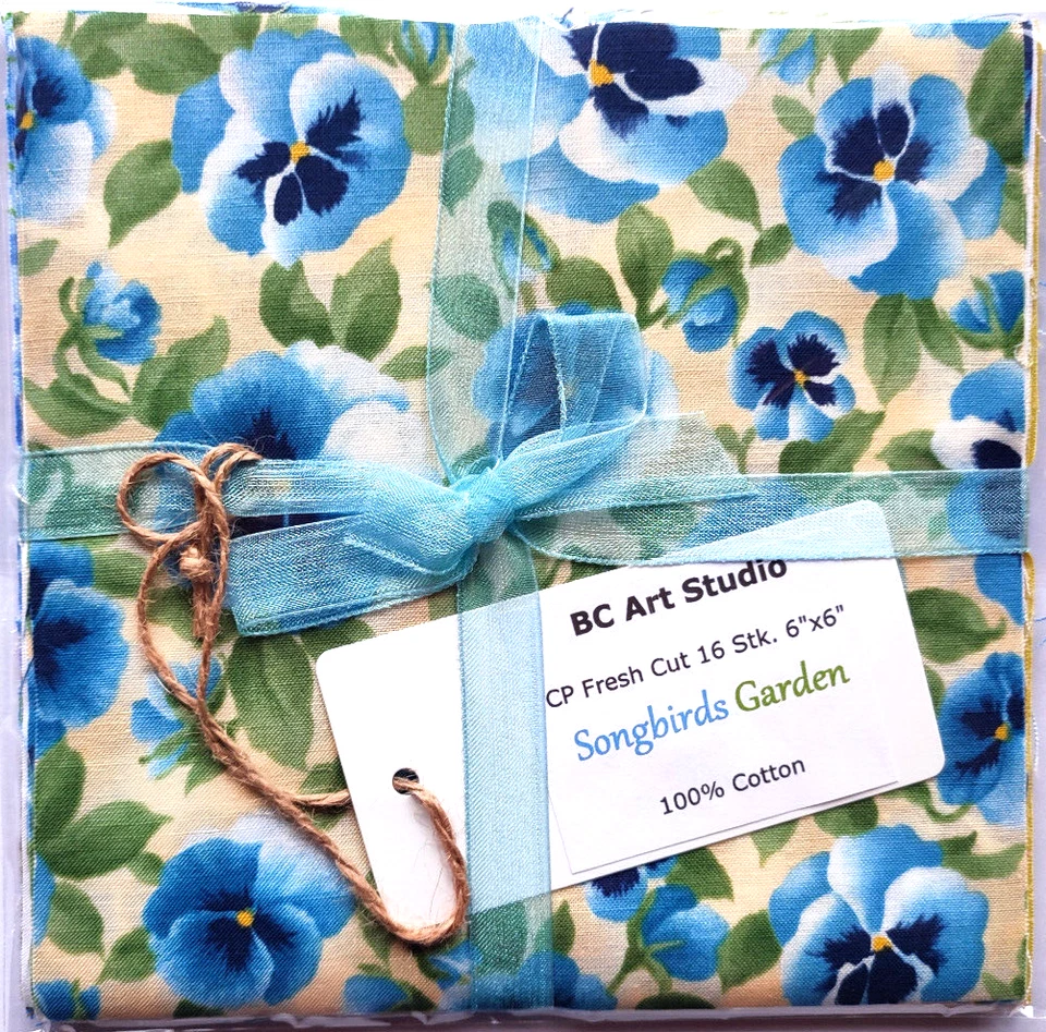 Charm Pack Fresh Cut 6inch Moda Andover Patchworkstoff Songbirds Garden 16Stk - Bild 2 von 3